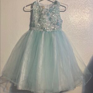 Marmellata Formal/Easter Dress in Light turquoise with Elegant Floral Design